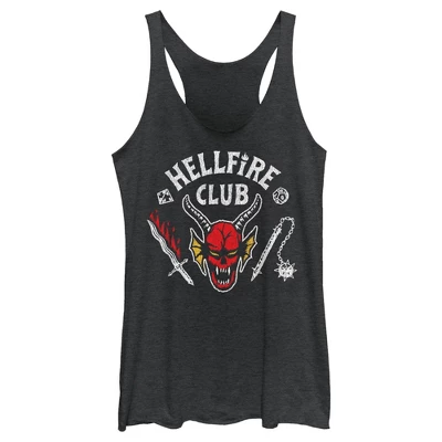 Women's Stranger Things Hellfire Club Costume Racerback Tank Top 5 Women's Stranger Things Hellfire Club Costume Racerback Tank Top - Image 3