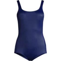 Lands' End Women's Long Chlorine Resistant Scoop Neck Soft Cup Tugless Sporty One Piece Swimsuit -Women Store GUEST 26db9c87 3c75 4337 a819 acc9cfc735e1
