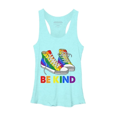 Design By Humans Be Kind Sneakers LGBTQIA PrideBy Legato Tendo Racerback Tank Top 5 Design By Humans Be Kind Sneakers LGBTQIA PrideBy Legato Tendo Racerback Tank Top - Image 3