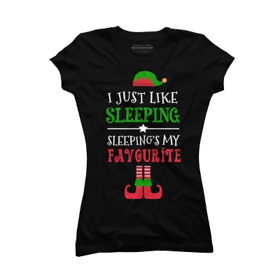 Junior's Design By Humans I Just Like Sleeping Funny Christmas Elf By Jeje1982 T-Shirt 5 Junior's Design By Humans I Just Like Sleeping Funny Christmas Elf By Jeje1982 T-Shirt - Image 3