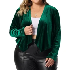 Agnes Orinda Women's Plus Size Velvet Long Sleeve Open Front Lightweight Casual Cardigans -Women Store GUEST 2768261d 7dc4 43cf 822f 365ebdf5c1a4