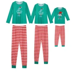 Cheibear Christmas Long Sleeve Tee With Letter And Striped Pants Family Pajama Sets -Women Store GUEST 278399da 8bea 4e59 8600 84ebd776a858