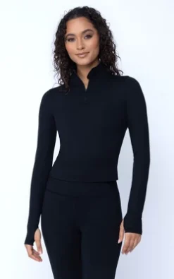 Yogalicious Womens Lux Crosstrain Everyday Half Zip Jacket With Thumbholes -Women Store GUEST 2823f456 2d14 430b b6c1 dd802550586a