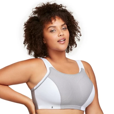 Glamorise Womens Custom Control Sports Wirefree Bra 1166 White/Gray 7 Glamorise Womens Custom Control Sports Wirefree Bra 1166 White/Gray - Image 5