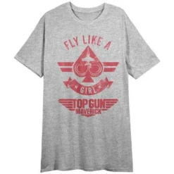 Top Gun Maverick Fly Like A Girl Women's Heather Gray Sleep Shirt -Women Store GUEST 28d13886 37e8 48df a22a fcc5934dac10