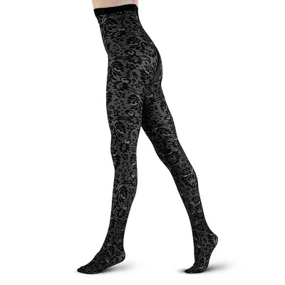 LECHERY Women's Velvety Silky Floral Tights 5 LECHERY Women's Velvety Silky Floral Tights - Image 3