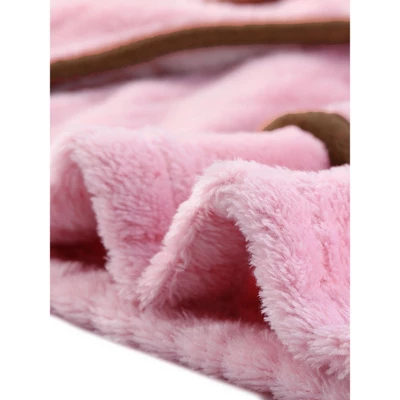 Cheibear Women's Flannel Fleece Button Down Top With Pockets Winter Pajama Sets 6 Cheibear Women's Flannel Fleece Button Down Top With Pockets Winter Pajama Sets - Image 4