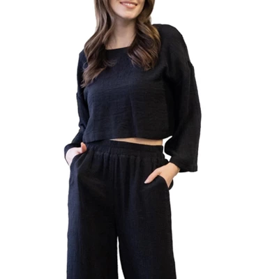 August Sky Women's Extended Shoulder Crop Top 8 August Sky Women's Extended Shoulder Crop Top - Image 6