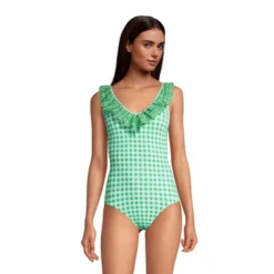Lands' End Draper James X Lands' End Women's Chlorine Resistant Ruffle V-neck One Piece Swimsuit -Women Store GUEST 2c629b84 8665 4eb4 b4c5 67f3522f69e1