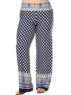 Women's Plus Size Border Printed Palazzo Pants - White Mark -Women Store GUEST 2d342e6f 78a1 42fa b7e0 5a9ca65abefd