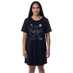 Supernatural Womens' Join The Hunt Pentagram Nightgown Sleep Pajama Shirt Black -Women Store GUEST 2d376f53 7a7a 45b6 a323 a1978262e065