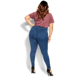 Women's Plus Size Asha Rip Corset Jean - Light Denim | CITY CHIC