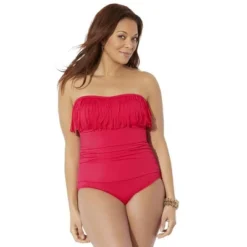 Swimsuits For All Women’s Plus Size Fringe Bandeau One Piece Swimsuit -Women Store GUEST 2ecc8968 7dcc 4083 83a5 83abb0505e9b