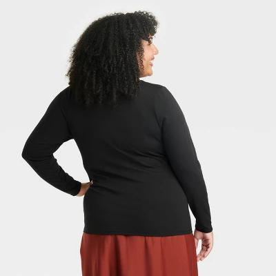 Women's Long Sleeve Slim Fit Corset T-Shirt - Ava & Viv™ 3 Women's Long Sleeve Slim Fit Corset T-Shirt - Ava & Viv™