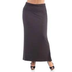 24seven Comfort Apparel Comfortable Plus Size Foldover Maxi Skirt -Women Store GUEST 2f60bec4 6d4d 400a 94aa bdacf4ceeb74
