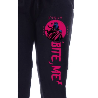 Universal Monsters Womens' Dracula Bite Me Sleep Jogger Pajama Pants Black 3 Universal Monsters Womens' Dracula Bite Me Sleep Jogger Pajama Pants Black