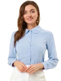 Allegra K Women's Work Peter Pan Collar Long Sleeve Button Down Shirt 28 Allegra K Women's Work Peter Pan Collar Long Sleeve Button Down Shirt -Women Store GUEST 30308e96 9030 4558 aa72 ede7e557564a