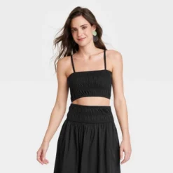 Women's Slim Fit Smocked Tiny Top - A New Day™ -Women Store GUEST 30310679 b9e7 490f 94d5 04113bb0b926