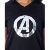 Marvel Women's Avengers Silver Foil Logo 2 Piece Jogger Pajama Set Black -Women Store GUEST 3262b07e 8e45 4e83 8591 12ed1ef00f23