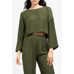 August Sky Women's Extended Shoulder Crop Top 11 August Sky Women's Extended Shoulder Crop Top -Women Store GUEST 32ba13de cb1d 488a bada d731917c116d