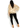 Women's Plus Size Paisley Flutter Top - Neutral | CITY CHIC