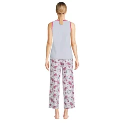 Lands' End Women's Knit Pajama Set Tank And Crop Pants