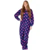 Footed Pajamas - Navy Pink Polka Adult Hoodie Chenille Onesie -Women Store GUEST 391d49ff 5eb7 4984 9477 7fb74f7500a8