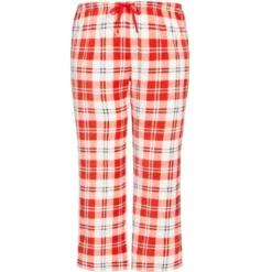 Women's Plus Size Check Fleece Sleep Pant - Red Check | AVENUE -Women Store GUEST 39676596 523f 4989 947d a898d8f3bd70