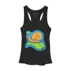 Women's Design By Humans Cute, Happy Snail On A Leaf Cartoon Illustration By Thefrogfactory Racerback Tank Top -Women Store GUEST 3968c56e 2c11 4d22 85d4 8b636b0d6899