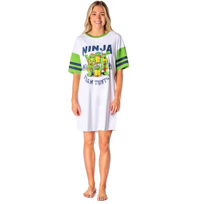 Nickelodeon Teenage Mutant Ninja Turtles Womens' Nightgown Pajama Shirt White 5 Nickelodeon Teenage Mutant Ninja Turtles Womens' Nightgown Pajama Shirt White - Image 3