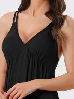 Cheibear Women's Sleeveless Nightgowns Sleepwear Chemises Lingerie V Neck Pajama Dress -Women Store GUEST 39b4846d 397a 4f3a b2b5 9d640c21cd1d