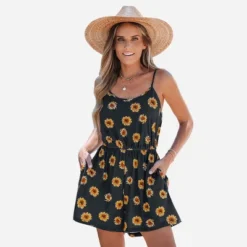 Women's Sunflower Cami Romper - Cupshe -Women Store GUEST 39ee1380 adff 43cd 82d4 b4e3d4f59a17