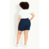 Women's Plus Size Linen Blend Short - Navy | EVANS -Women Store GUEST 3e206b89 6520 4320 a95f 696b0b1721fd