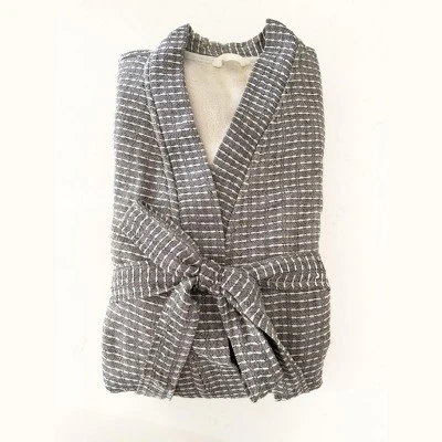 Cozy Cotton Dark Grey Robe With Plush Lining - Anaya 5 Cozy Cotton Dark Grey Robe With Plush Lining - Anaya - Image 3