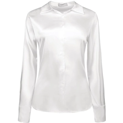 Hobemty Women's Point Collar Long Sleeves Button Down Satin Work Shirt 6 Hobemty Women's Point Collar Long Sleeves Button Down Satin Work Shirt - Image 4