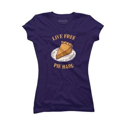 Junior's Design By Humans Live Free Pumpkin Pie Hard By Dumbshirts T-Shirt 7 Junior's Design By Humans Live Free Pumpkin Pie Hard By Dumbshirts T-Shirt - Image 5