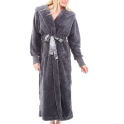 Women's Soft Plush Fleece Robe With Hood, Long Warm Hooded Bathrobe -Women Store GUEST 3fb51f99 ec4f 4dc1 9458 7b6727edc982
