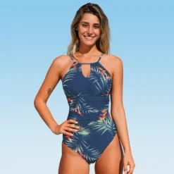 Women's High Neck Cutout One Piece Swimsuit - Cupshe -Women Store GUEST 402eb421 1697 4a74 a77c b130fe456254