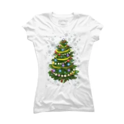 Junior's Design By Humans Christmas Tree And Snowflakes By IvaW T-Shirt -Women Store GUEST 405a96df 13be 44fd 982d 449304f44035