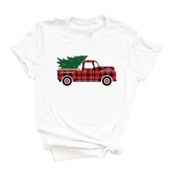 Simply Sage Market Women's Plaid Christmas Truck Short Sleeve Graphic Tee -Women Store GUEST 416825e3 7e75 4b9f a812 69e2c8606b9d