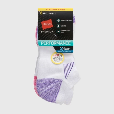 Hanes Premium Performance Women's Bounce Cushioned Marled 6+2 Bonus Pack No Show Tab Athletic Socks - 5-9 3 Hanes Premium Performance Women's Bounce Cushioned Marled 6+2 Bonus Pack No Show Tab Athletic Socks - 5-9