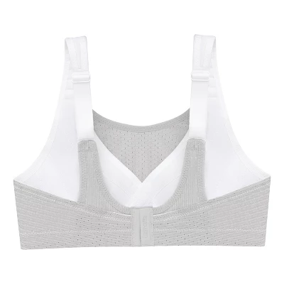 Glamorise Womens Custom Control Sports Wirefree Bra 1166 White/Gray 6 Glamorise Womens Custom Control Sports Wirefree Bra 1166 White/Gray - Image 4