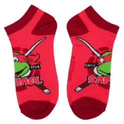 Teenage Mutant Ninja Turtles TMNT Retro Cartoon Turtle Team 5-Pack Women's Ankle Socks