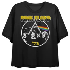 Pink Floyd Group Shot Crew Neck Short Sleeve Women's Black Crop T-shirt -Women Store GUEST 483ff5c9 4535 46ea 9b3f b88966d4503f