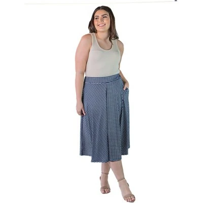 Plus Size Polka Dots Print With Pockets Skirt 6 Plus Size Polka Dots Print With Pockets Skirt - Image 4