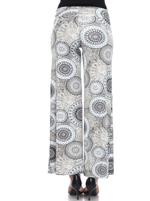 Women's Circle Printed Palazzo Pants - White Mark 4 Women's Circle Printed Palazzo Pants - White Mark - Image 2