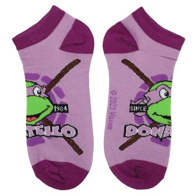 Teenage Mutant Ninja Turtles TMNT Retro Cartoon Turtle Team 5-Pack Women's Ankle Socks 5 Teenage Mutant Ninja Turtles TMNT Retro Cartoon Turtle Team 5-Pack Women's Ankle Socks - Image 3