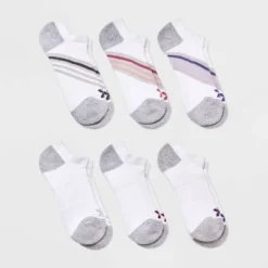 Women's 6pk Varsity Striped No Show Athletic Socks - All In Motion™ 4-10 -Women Store GUEST 4c588cde 0ec5 4d29 893e cf06e3d6ab9c