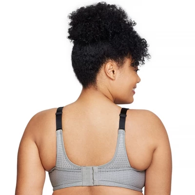 Glamorise Womens Custom Control Sports Wirefree Bra 1166 Black/Grey 3 Glamorise Womens Custom Control Sports Wirefree Bra 1166 Black/Grey
