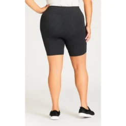 Women's Plus Size Supima® Bike Short - Charcoal | AVENUE